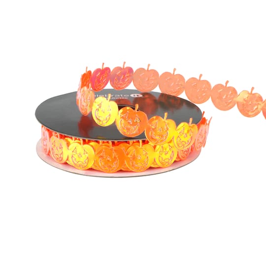 Michaels, 5/8" x 4yd. Die Cut Jack-o'-Lantern's Ribbon by Celebrate It® – Category: Halloween Ribbon